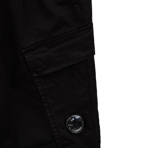 C.P. Company Stretch Sateen Loose Cargo Pants Black 999 16CMPA062A-005694G Degli Uberti